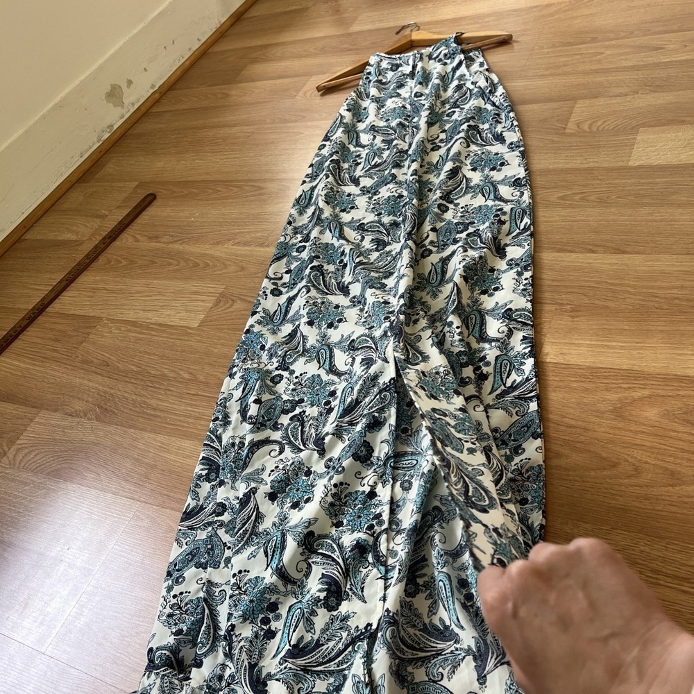 Loft Halter Maxi Dress Size 6 Paisley Coastal Beachy Summer Pleated Work Office - Picture 16 of 16